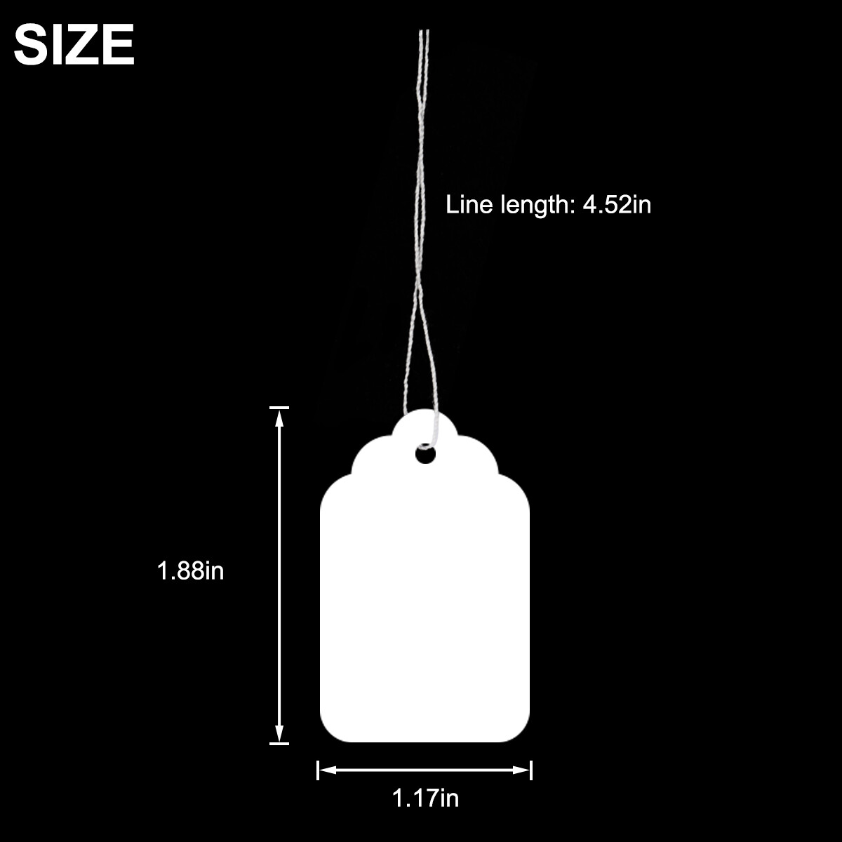 Garage Sale Price Tags Size #5 Blank White Merchandise Hang String Strung US