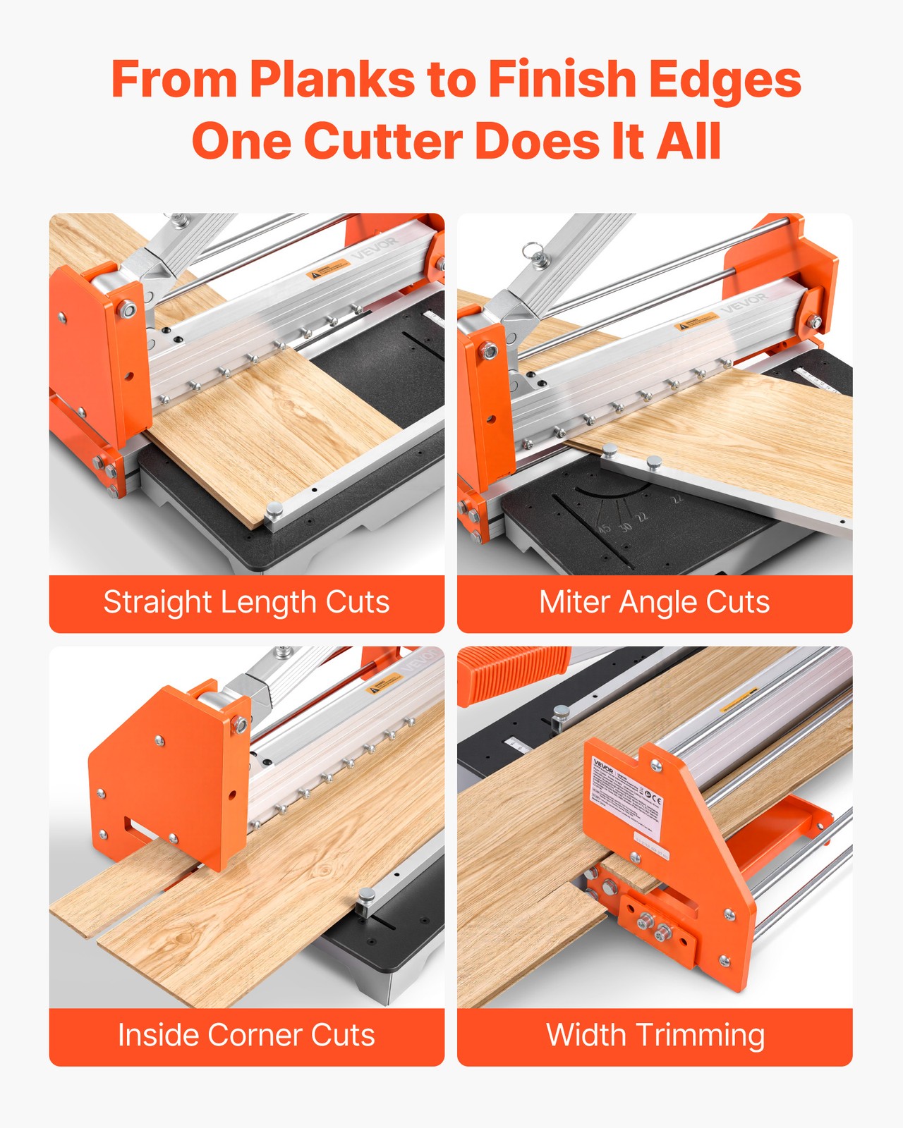 VEVOR 12" Vinyl Floor Cutter 16mm Laminate Flooring Tool w/ Alloy Lever