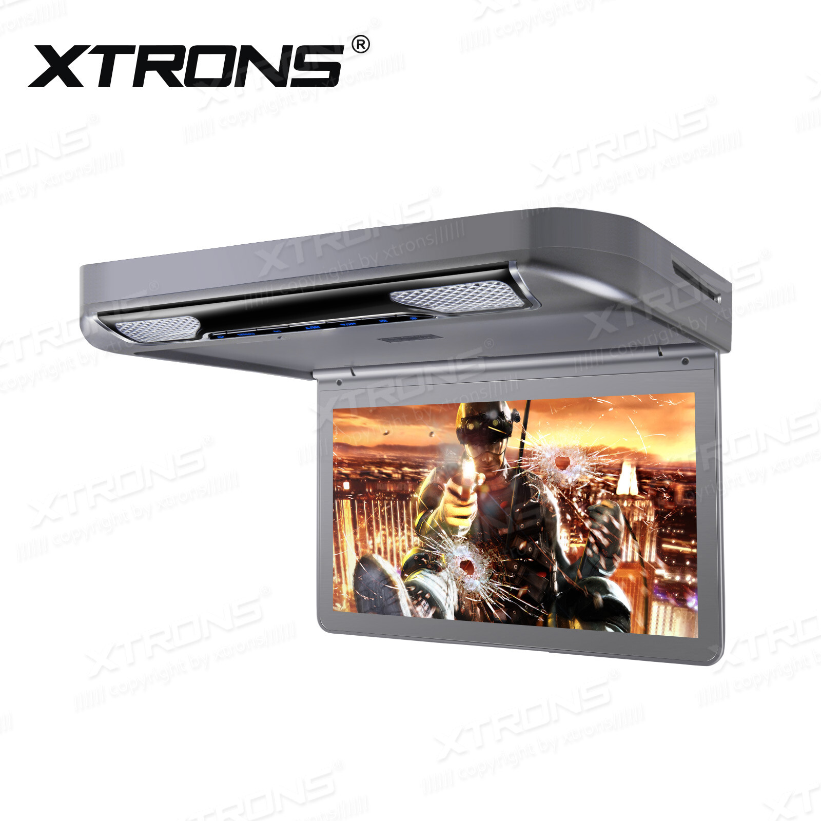 13.3" Car Roof Overhead DVD Player Mount Flip Down Monitor HDMI/USB/SD 1080P HD