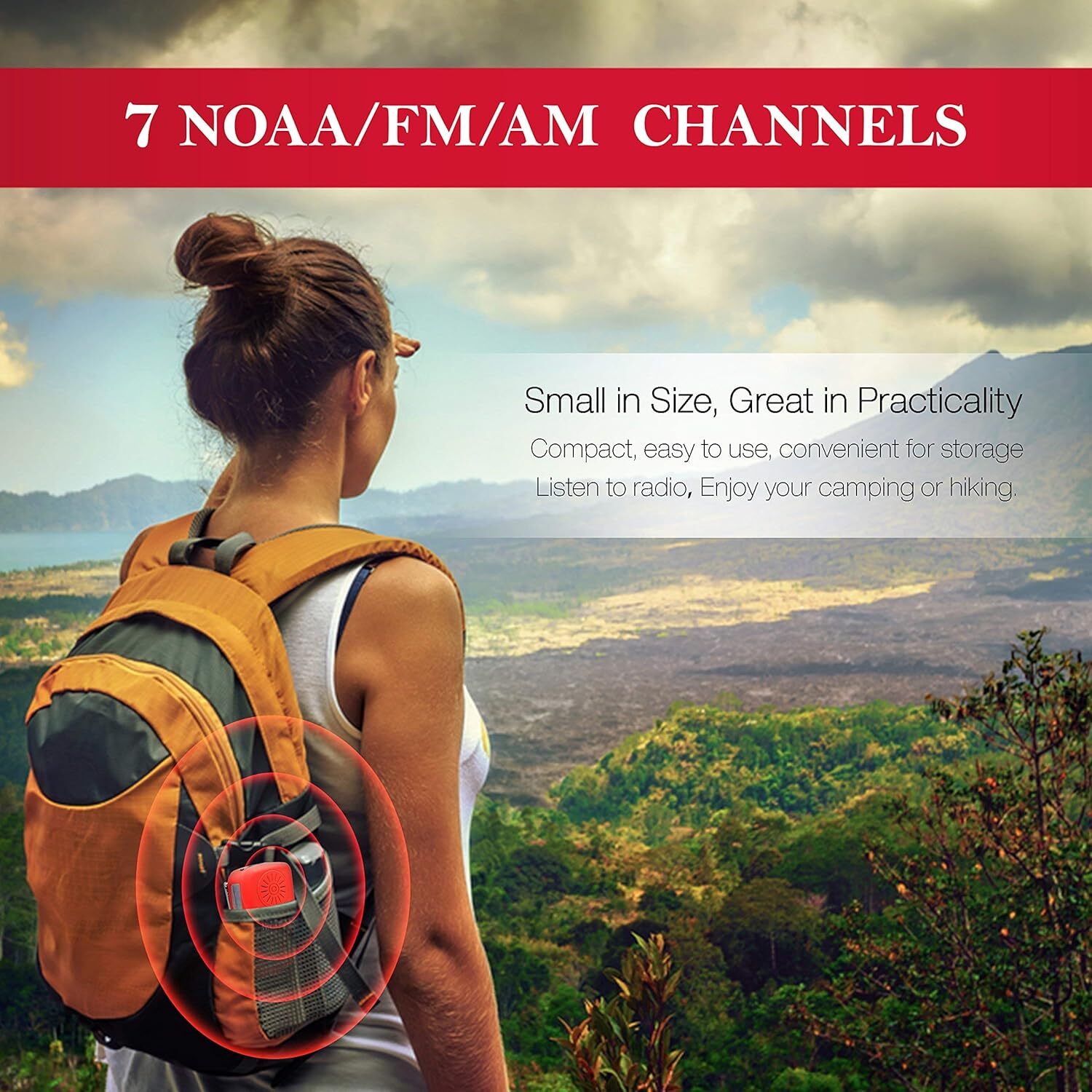 Emergency Solar Hand Crank Weather Radio 3000mAh Power Bank Charger Flash Light