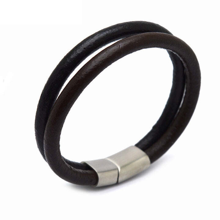 6mm Round Genuine Leather Cord for Jewelry Making 1.1 Yard - Brown