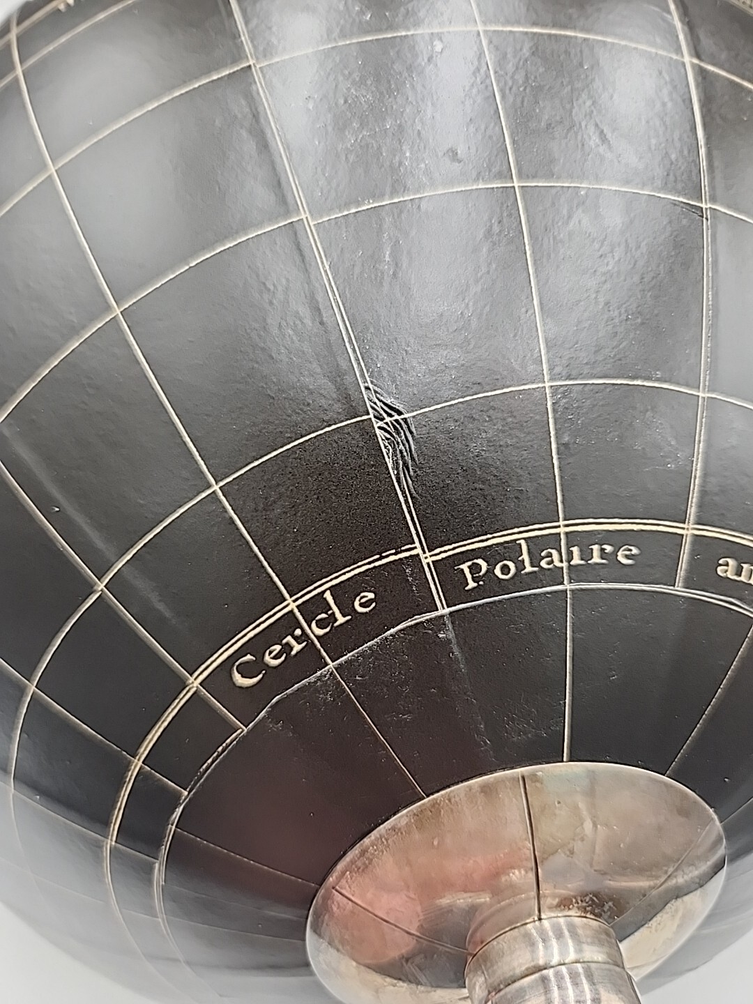 Black Vaugondy 1745 World Globe 13" Reproduction Decor Hanging Globe