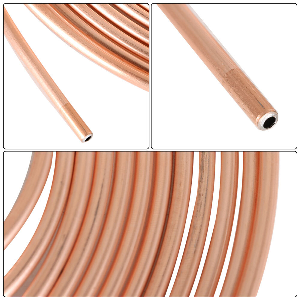 LABLT 25Ft Roll Coil of 3/16'' OD Copper Nickel Brake Line Tubing Kit 16 Fitting