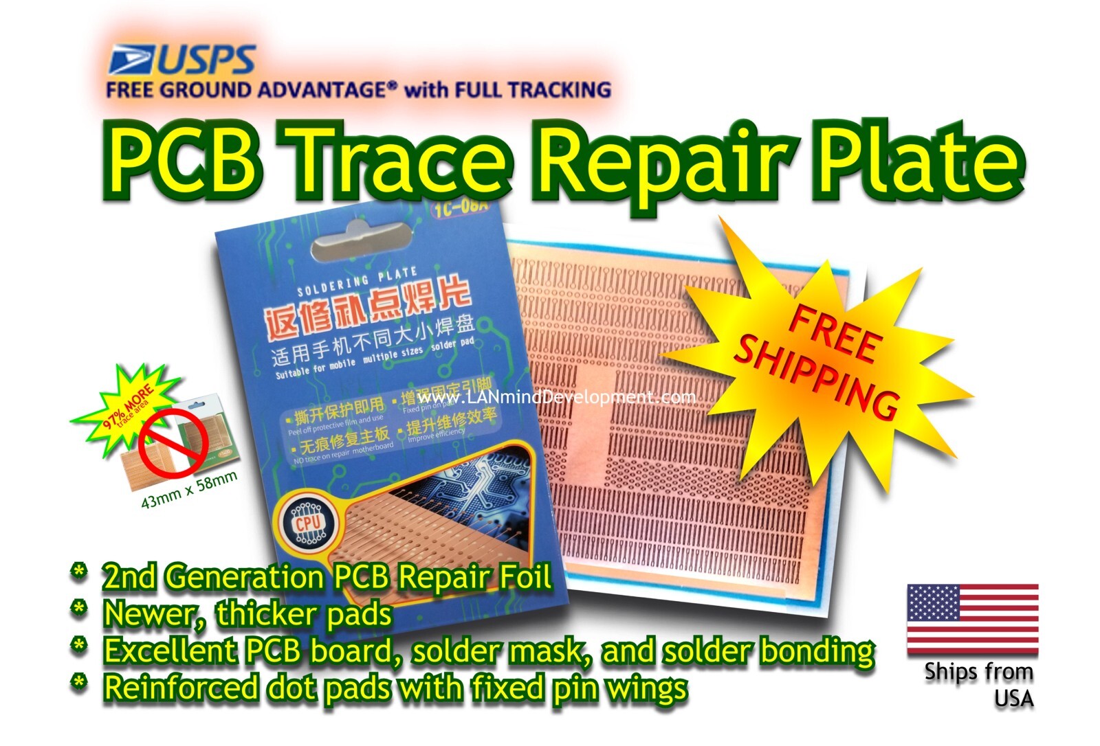 B&R Repair/Replace SMD Traces + Solder Pads for iPhone, PCB, MBs