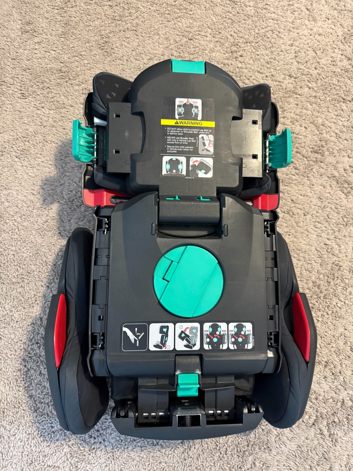 Hifold Adjustable Kids High Back Booster Seat Slate Grey