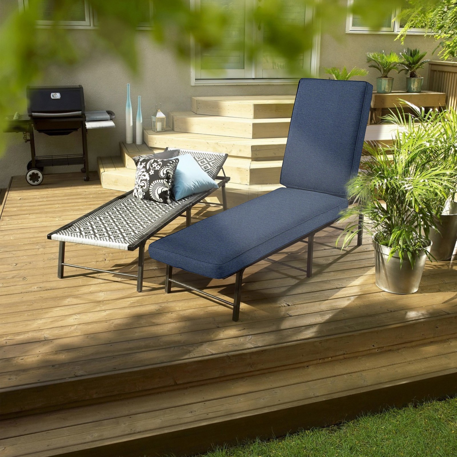 2Pack Chaise Lounge Cushion 80"x26"x3" UV-Resistant Outdoor Furniture Cushion