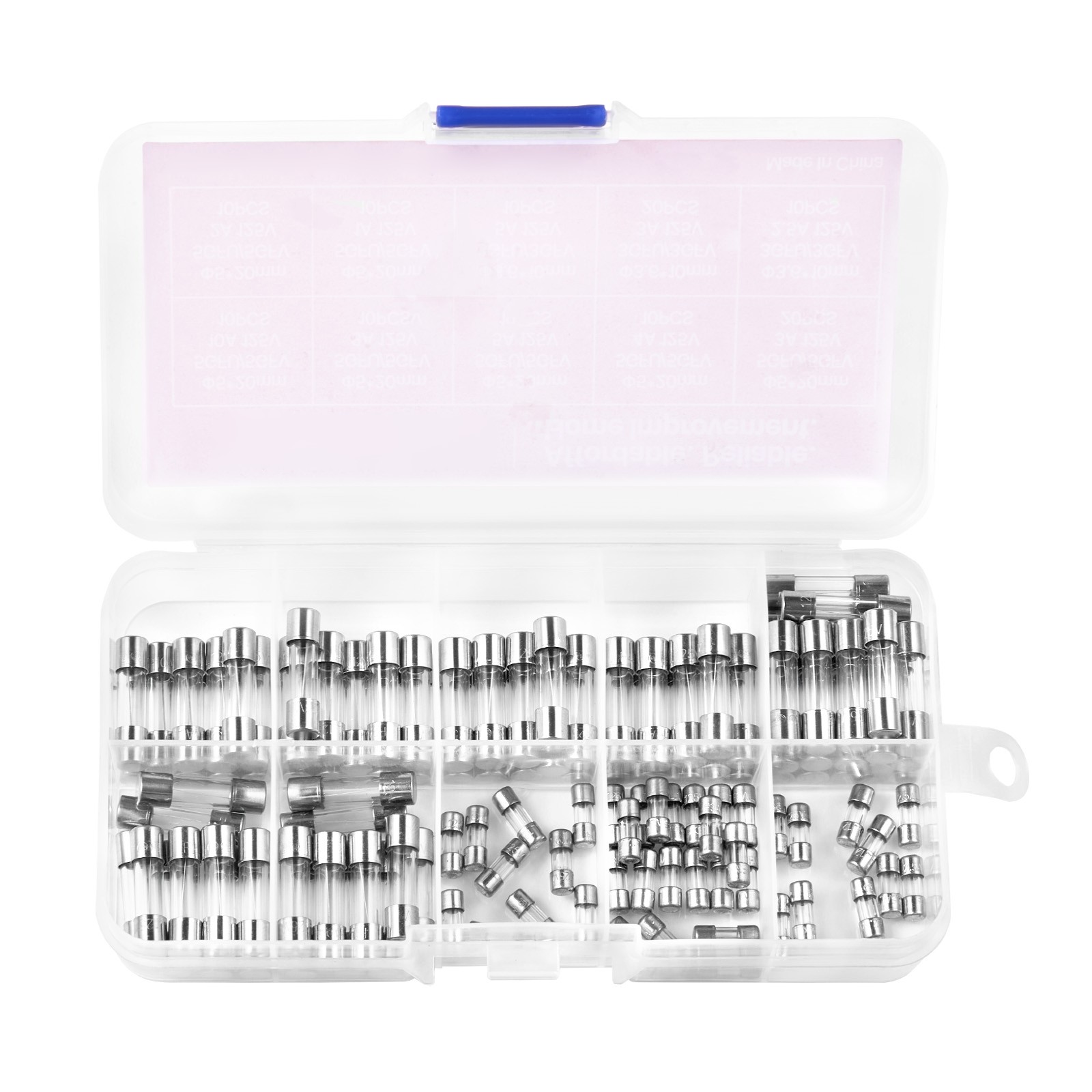 120 Pcs Fast-Blow Glass Fuses Assortment Kit 125V 5 x 20 mm & 3.6 x 10 mm