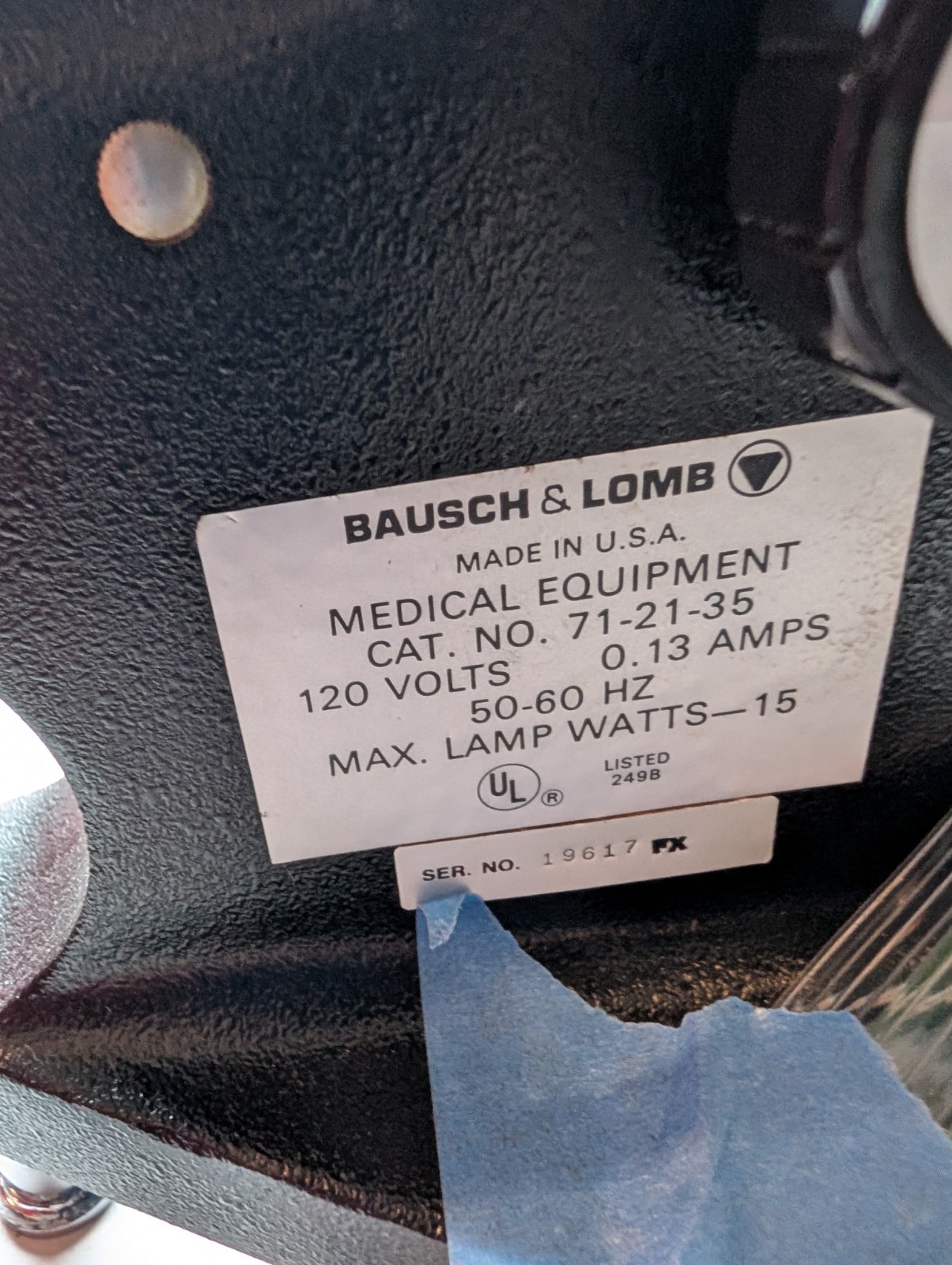 Bausch & Lomb Manual Keratometer. Working. Use or Display. 71-21-35