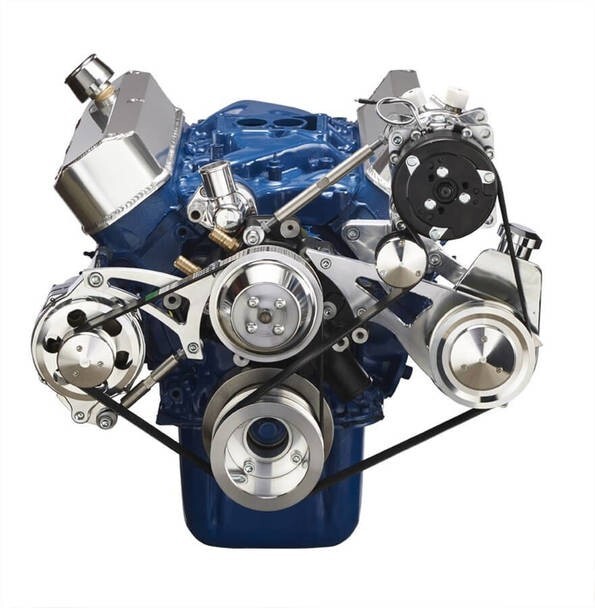 Ford 351W Serpentine Pulley Conversion Kit A/C PS ALT WINDSOR SAGINAW ALT