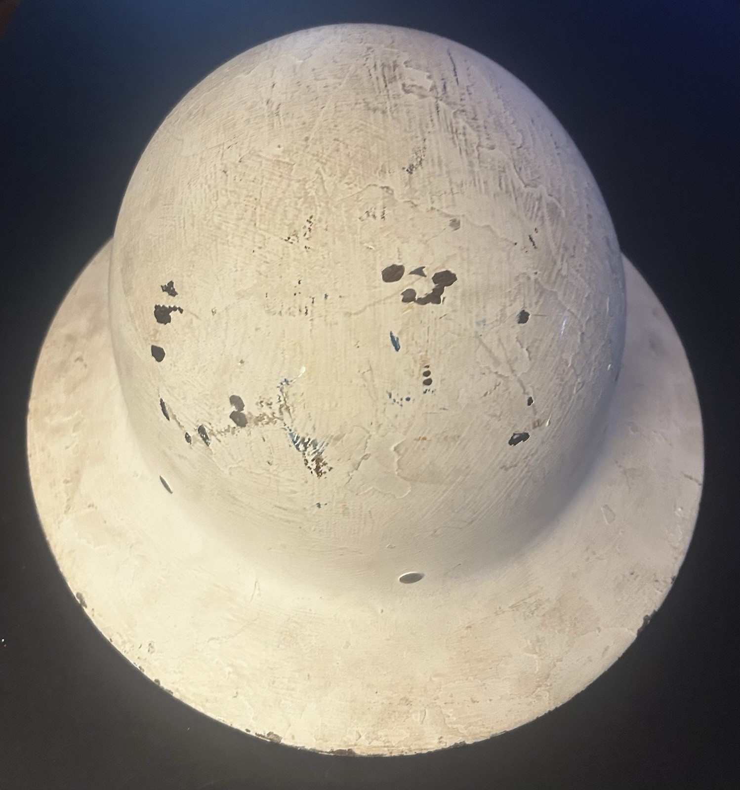 Vintage WWII Metal Helmet O.C.D. Office Civil Defense White Steel Helmet