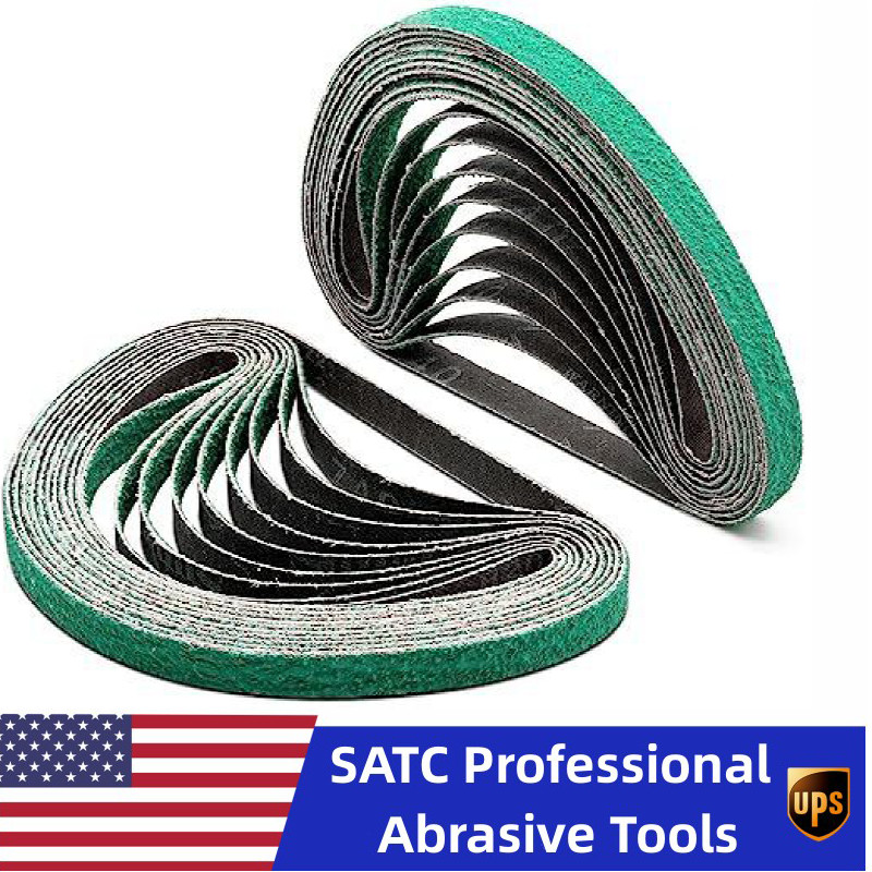 SATC 1/2 x 18 Premium Zirconia Sanding Belts,13*457mm 36,60,80,120 Grit, 10 Pack