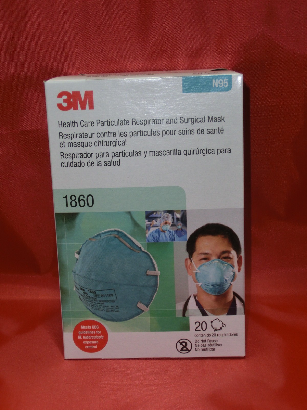 3M™ 1860 N95 Adult Face Mask Particulate Respirator - QTY 120