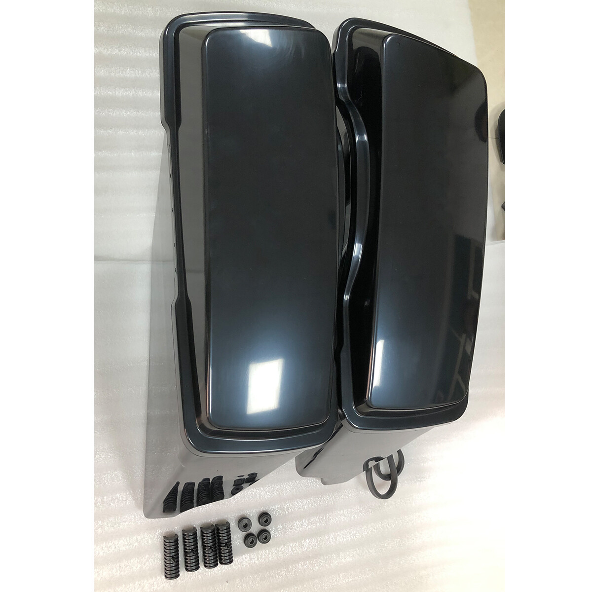 New Style 5" Stretched Extended Hard Saddle Bags Fit For 93-13 Harley Road King