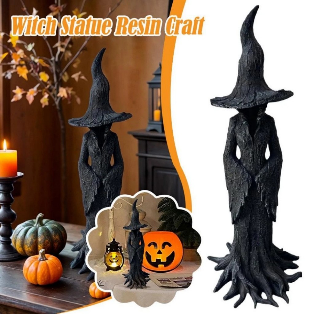 1 Pack Cracker Barrel Tree Witch Statue 2025 30 cm Halloween Decor - New in Box