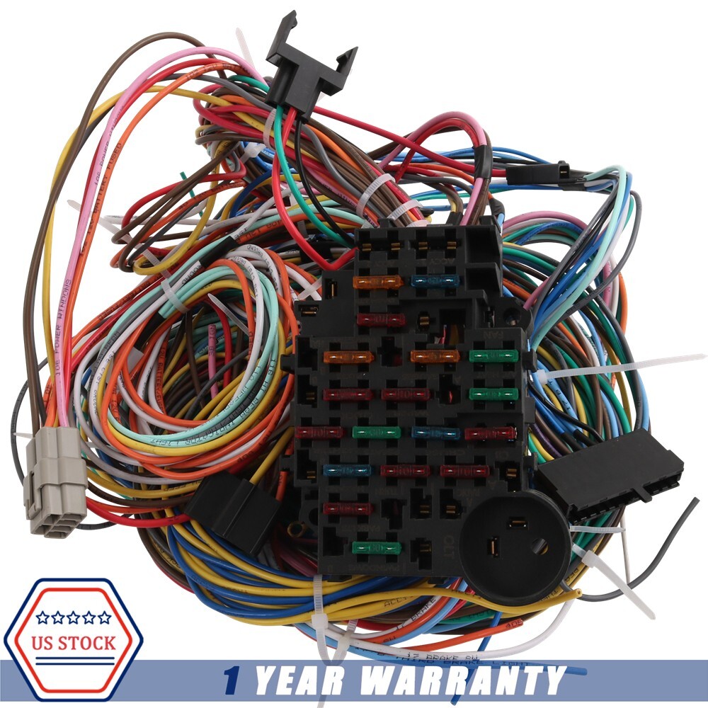 Universal 22 Circuit Wiring Harness Street Hot Rat Rod Custom Wire Kit XL WIRES