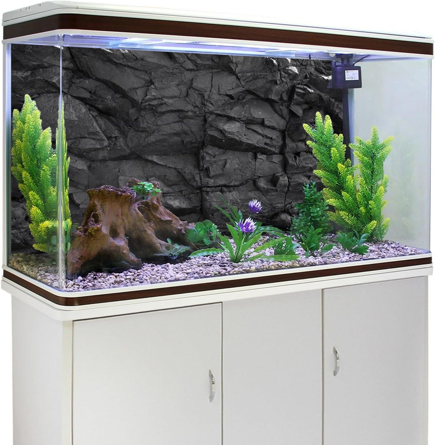 Vibrant Aquarium Background 48X18in Durable Polyester Easy Install Decor