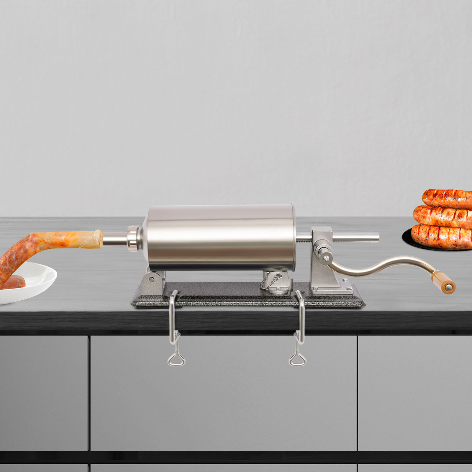 4L Meat Sausage Stuffer Maker Commercial Home Filler Horizontal