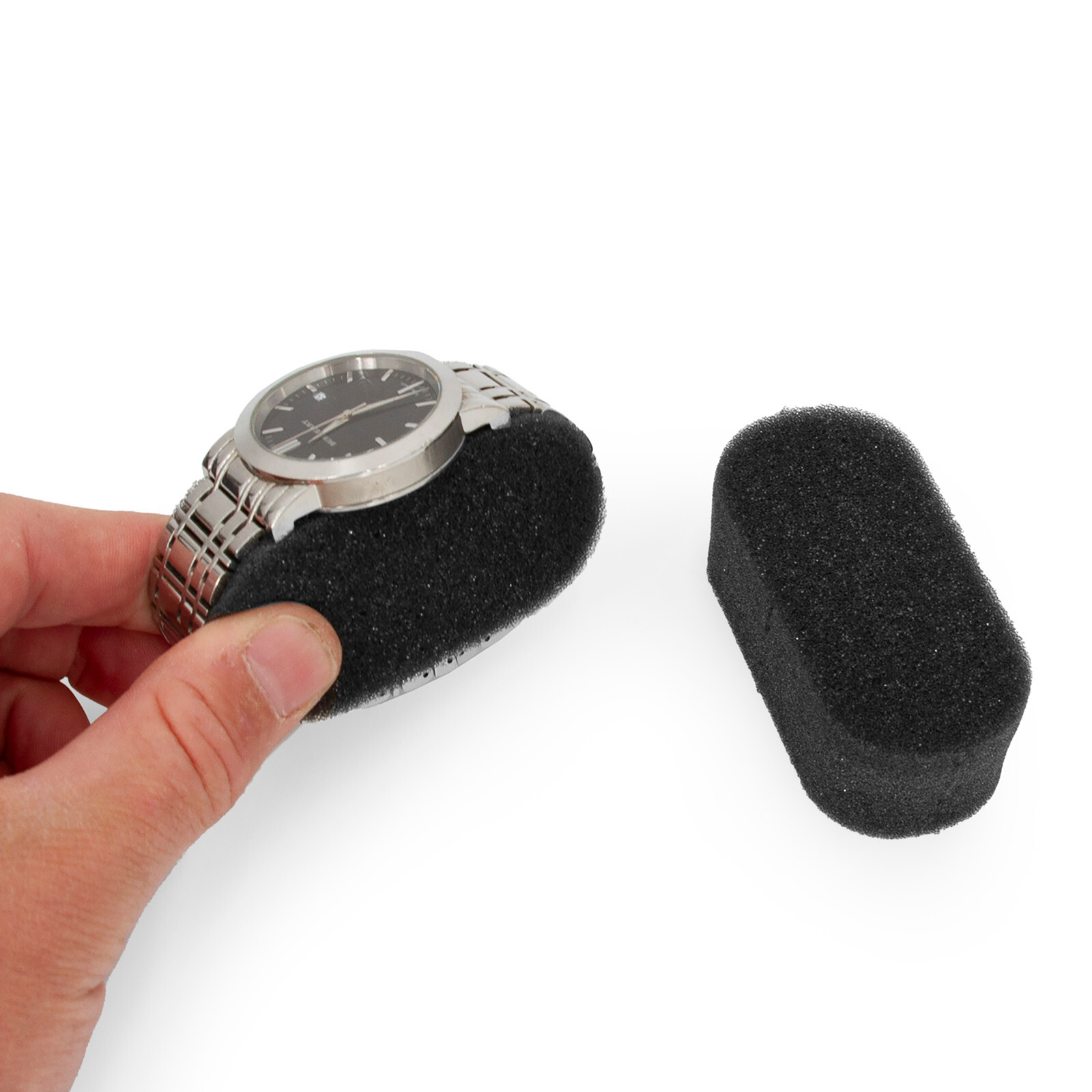 CM Watch Box Display Case Fits 42 Watches in Custom Foam, Travel Watch Case Only