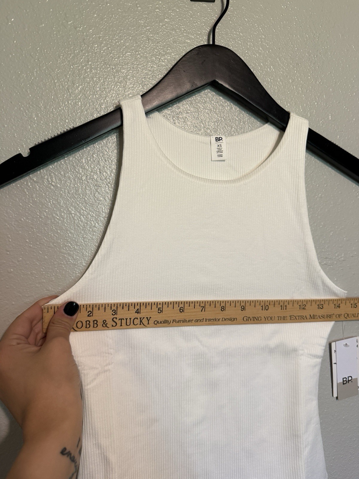 BP. Nordstrom Butter Tank Ribbed Bodysuit in Ivory Tofu Womens Size XS NWT