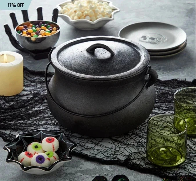 ✅ 4-Quart Cast Iron Cauldron Pot w/ Handle Pre-Seasoned Black Cooking Cauldron ✅