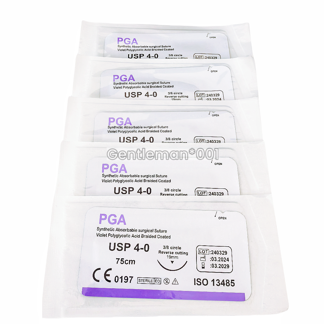 Absorbable Dental Oral Surgical Sutures CHROMIC GUT 3/0 PGA 4/0 Natural Needled