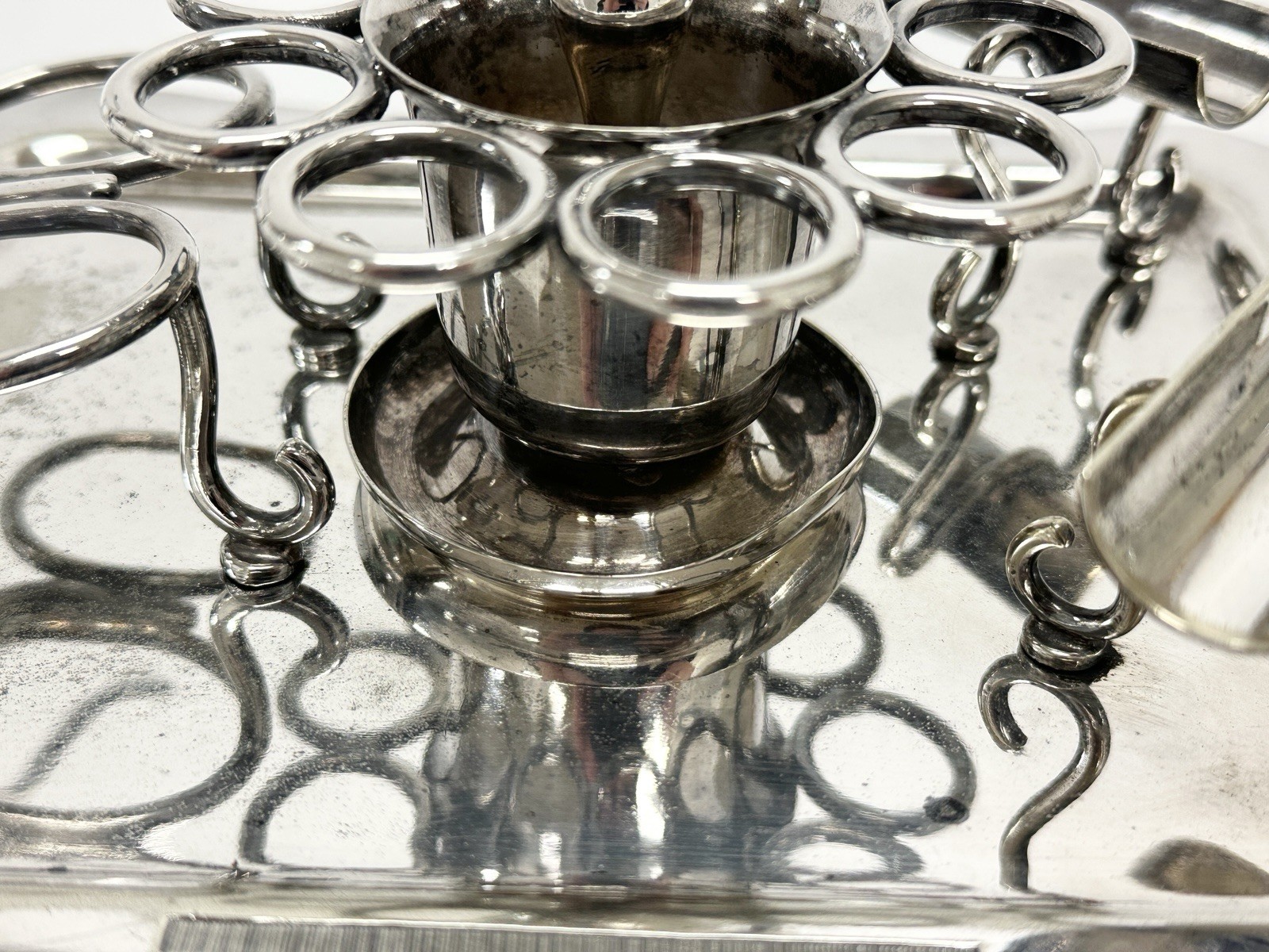 Antique English William Hutton & Sons Silver Plated Cigar Server Ca. 1880