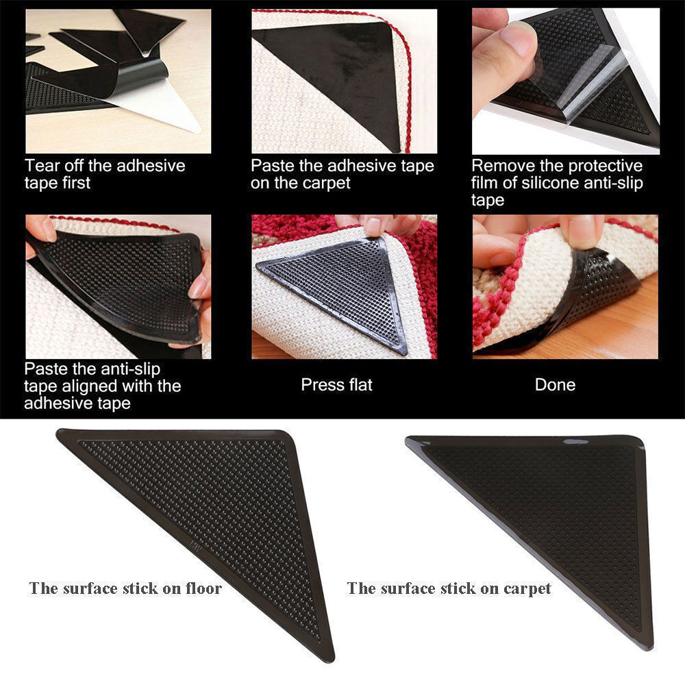 8× Rug Carpet Mats Grippers Non Slip Anti-skid Washable Reusable Grips Pads US