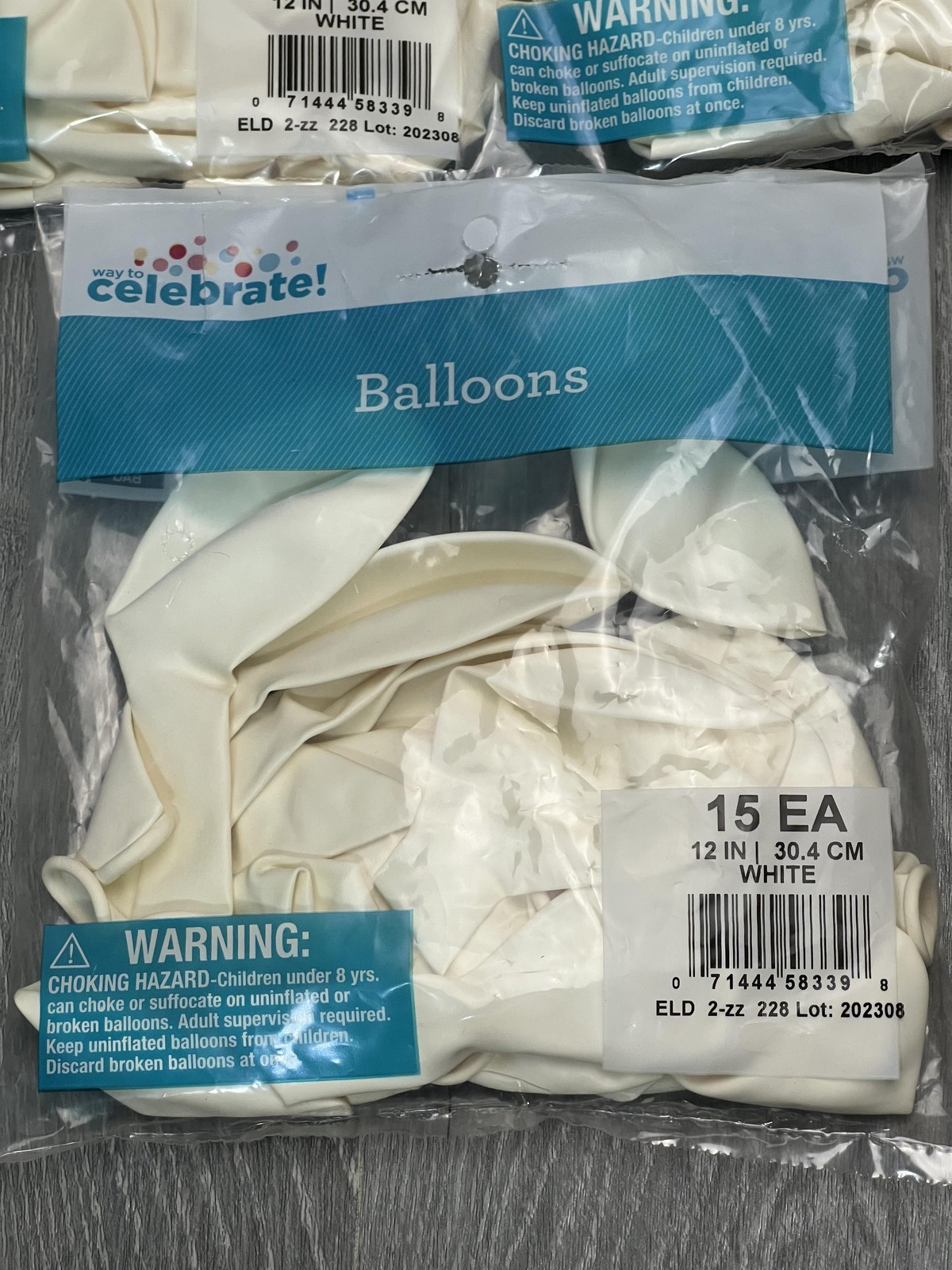 Way To Celebrate Balloons White 12in Lot 6 Packs of 15ct Party Decor Supplies