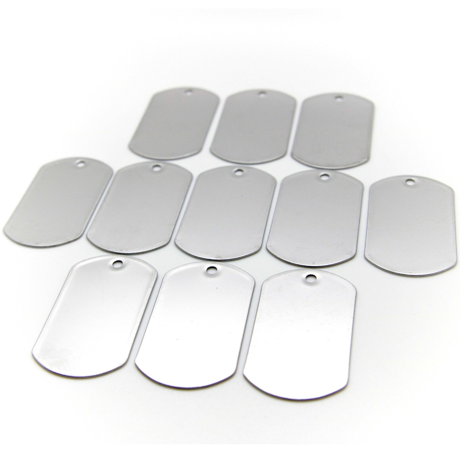 WHOLESALE 10 25 50 100 BLANK STAINLESS STEEL DOG TAG MILITARY SPEC SHINY MATTE