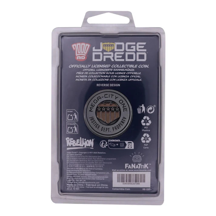 2000 AD Judge Dredd Mega-City One Limited-Edition Individually Numbered Coin