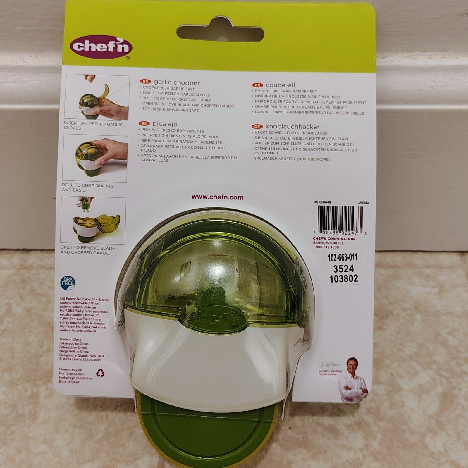 Chef’n GarlicZoom XL Garlic Chopper – Fresh Garlic Mincer – New in Package