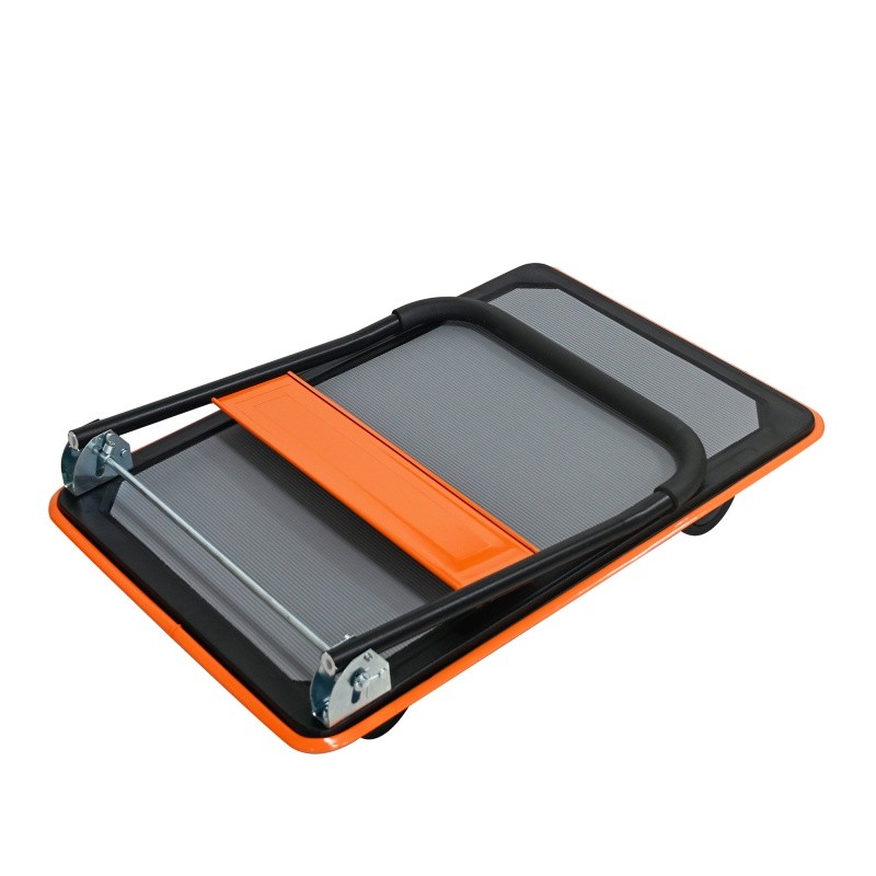 660lbs Flatbed Cart, Orange Foldable Cart Dolly 35.4"X23.6" Platform Hand Truck