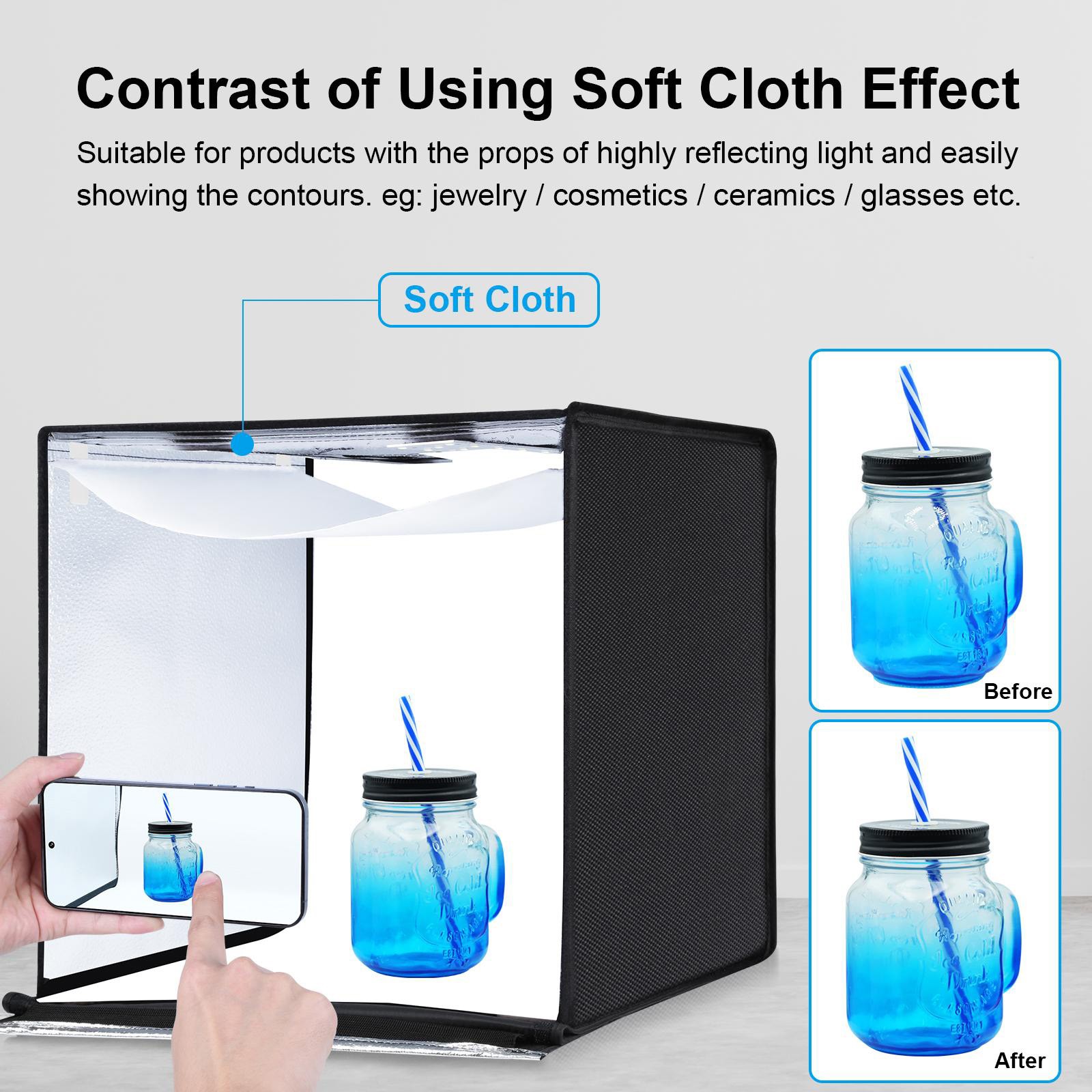 24" LED Photo Studio Light Box Portable Folding Photography Shooting Tent Kit US