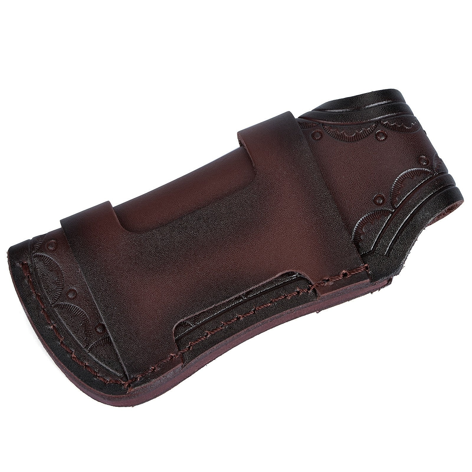 Genuine Leather 4'' Folding Knife Holder Sheath Leather Storage Pouch Belt Bag f