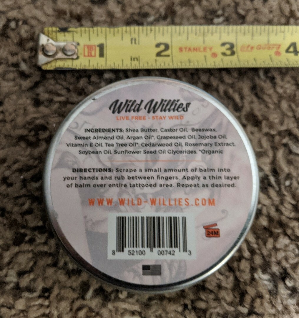 WILD WILLIES TATTOO BUTTER PREMIUM TATTOO BALM 2 OZ NEW