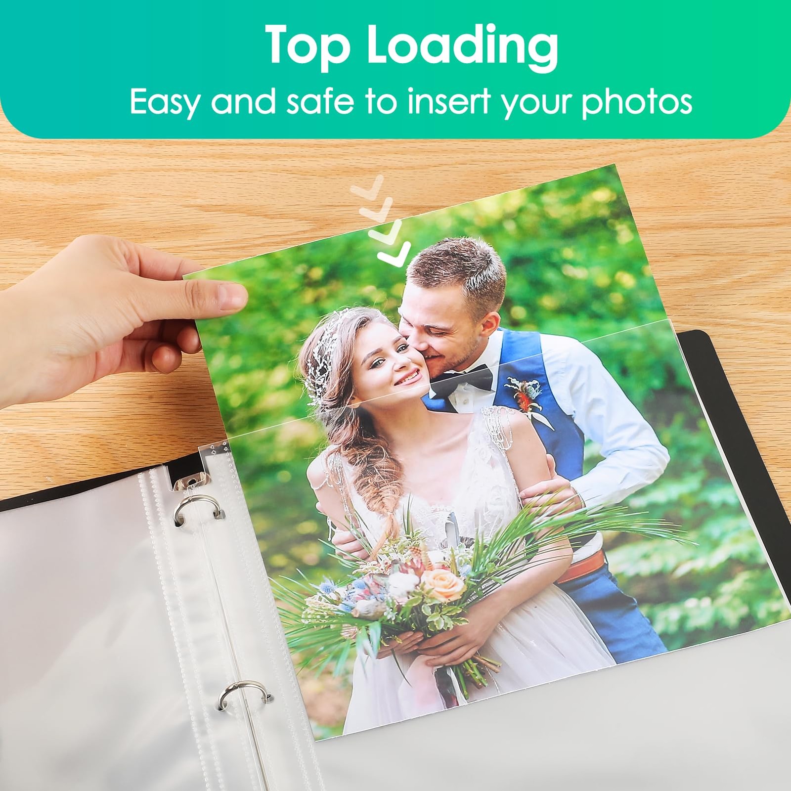 30 Pack 8x10 Photo Sleeves for 3 Ring Binder (60 Pictures), Heavy-Duty Archiv...
