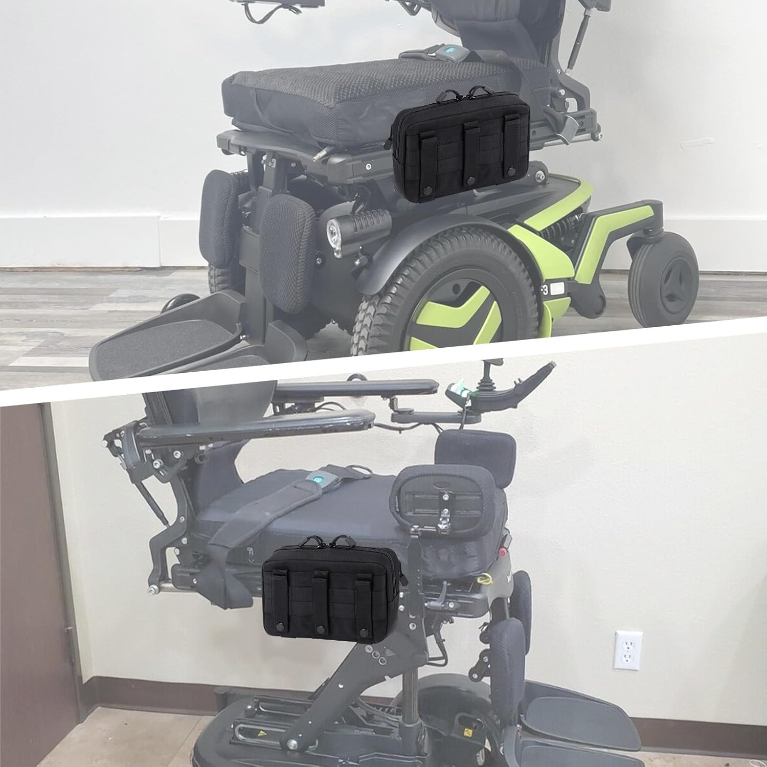 Wheel Chair Side Bag for Permobil Power, Removable Storage Bag for Permobil Whee