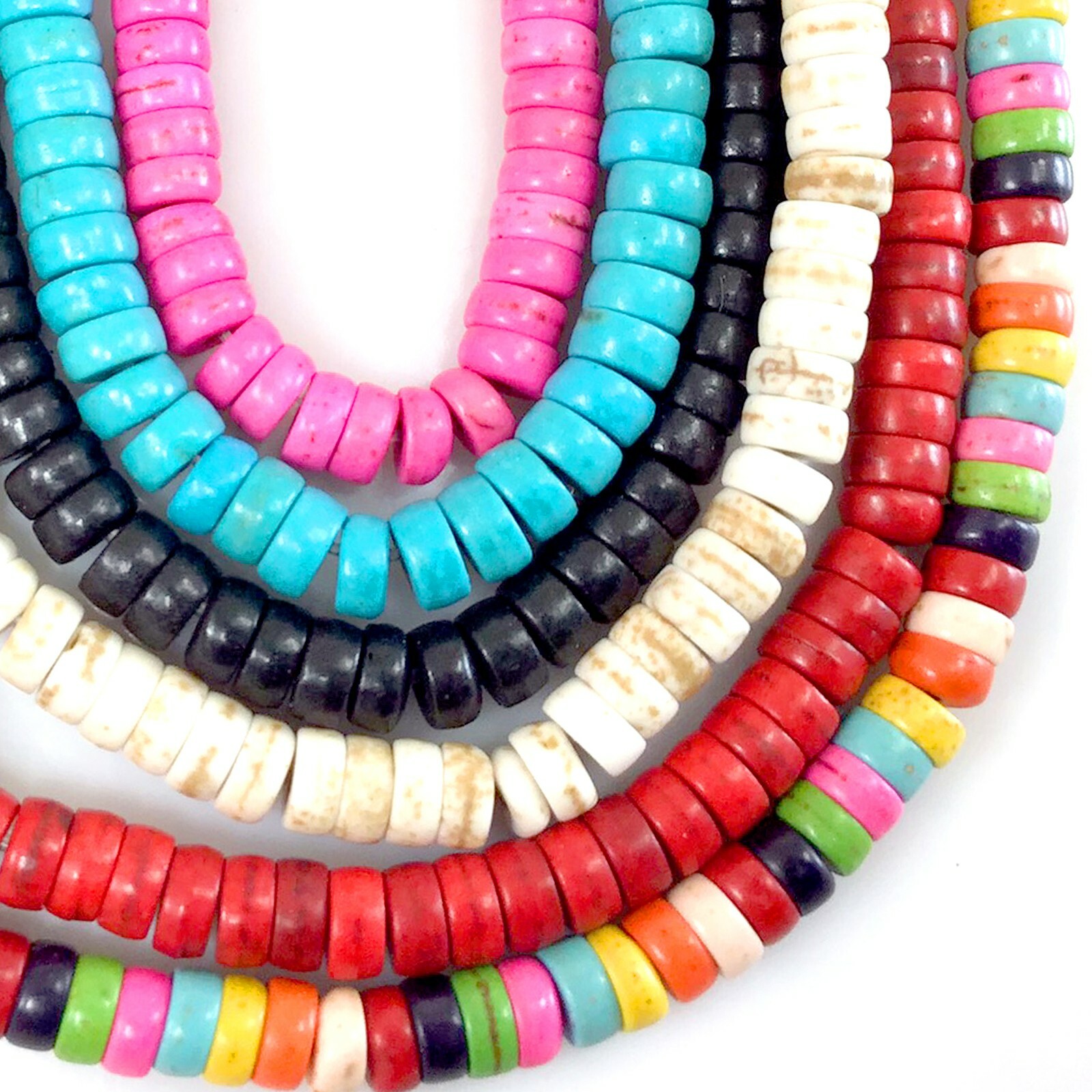 Gemstone Howlite Magnesite Turquoise Heishi Beads 15" Jewelry 4mm 6mm 8 10 12mm