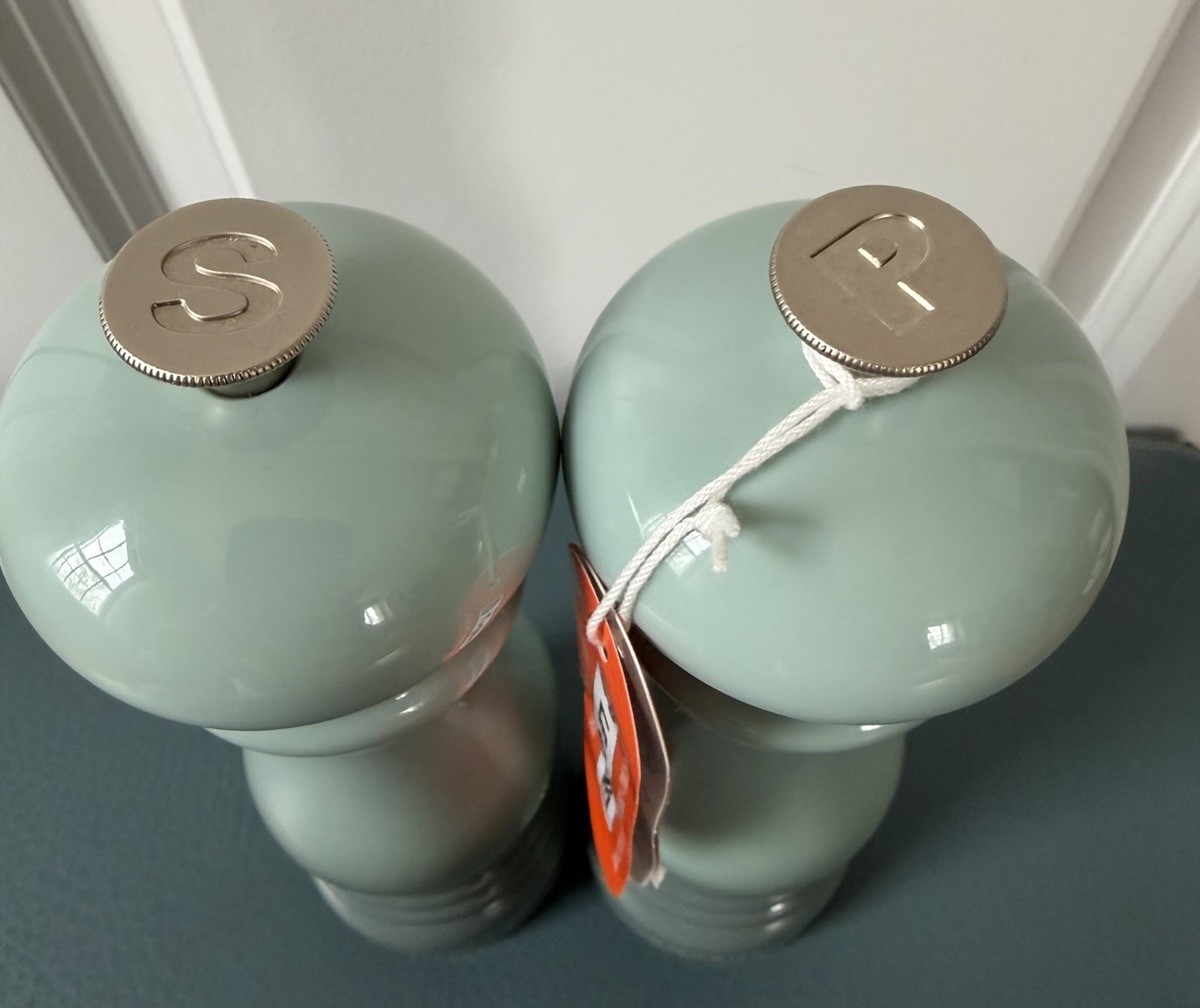 Salt & Pepper Mills in Sea Salt, New, By: Le Creuset