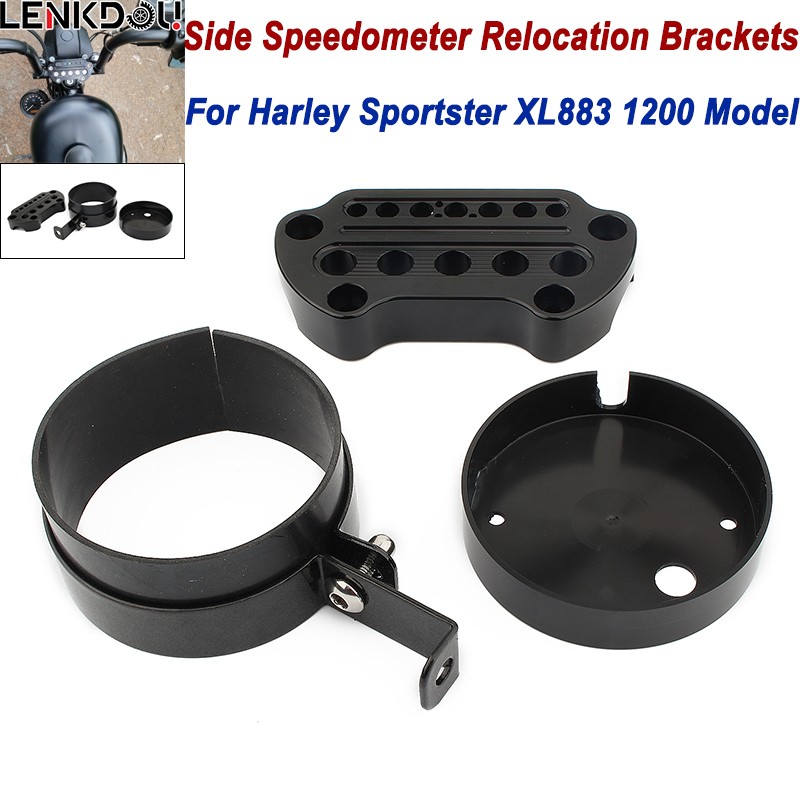 For Harley Side Speedometer Bracket Relocation Indicator Clamp Sportster XL 883