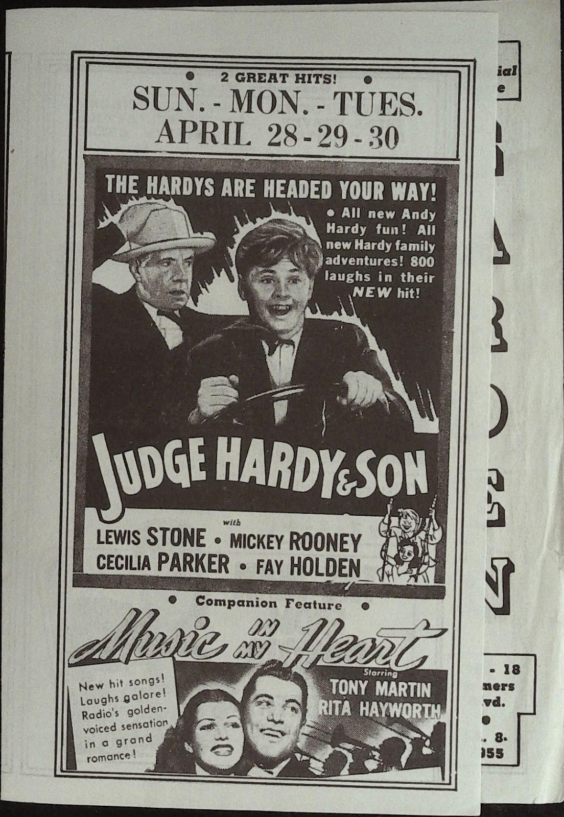 Pinocchio Local Theater Herald 1940 Walt Disney, rare!