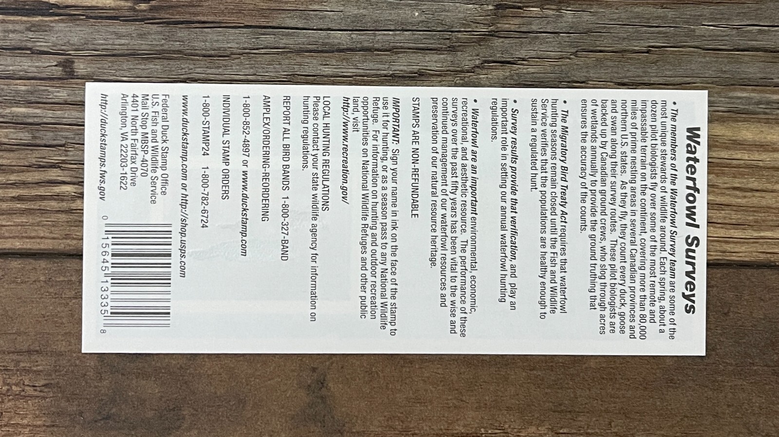 #RW72A 2005 / 2006 - US Federal Duck Stamp - LotP **New From Sealed Pack**