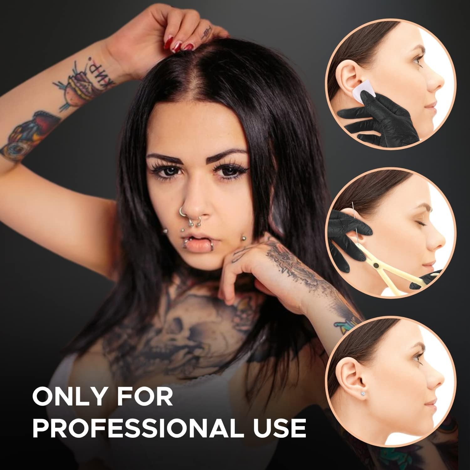 Deluxe 156PC Body Piercing Set - Horseshoe Ring Hoop Barbell