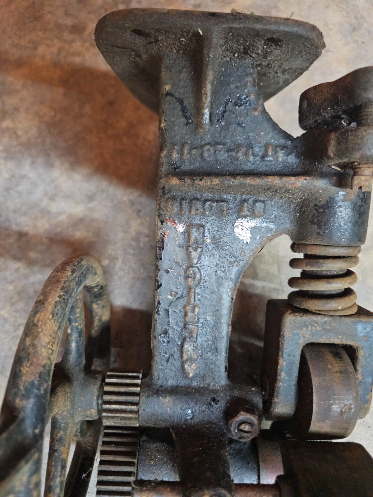 Vintage American Hand Crank Leather Splitting Skiver Tool Antique St. Louis USA