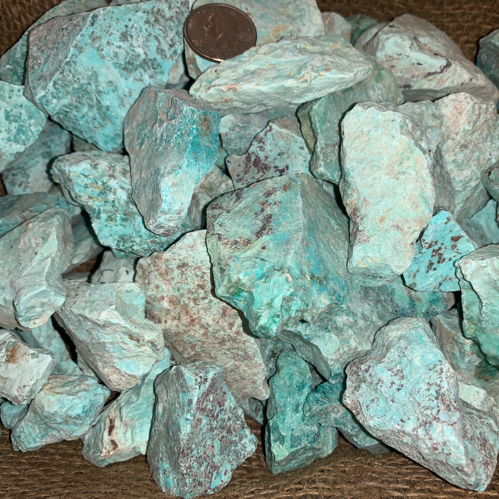 3000 Carat Lots of Natural Turquoise Rough + a Free Faceted Gemstone