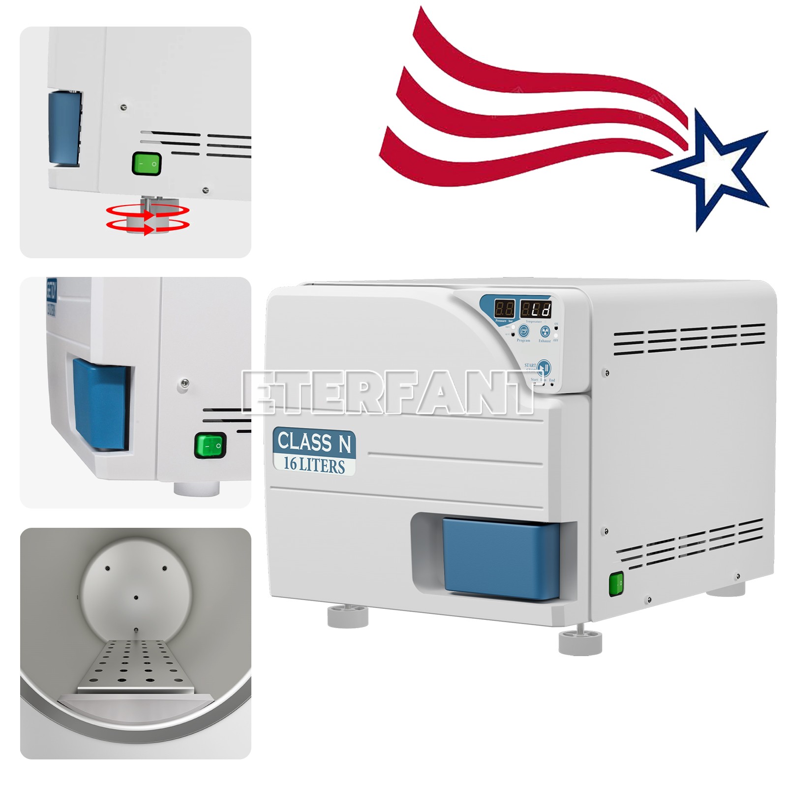 16/18/23L Class N Dental Medical Autoclave Steam Sterilizer with Drying Function