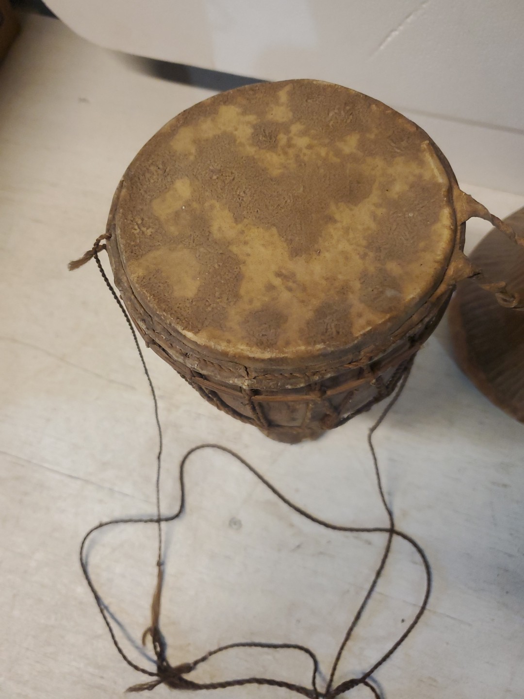 3 Antique Museum Deaquisition Authentic West African Drums