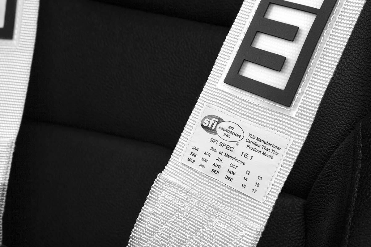 BRAUM Racing WHITE 5 Point 3" Inch SFI Certified 16.1 Racing Harness Single New