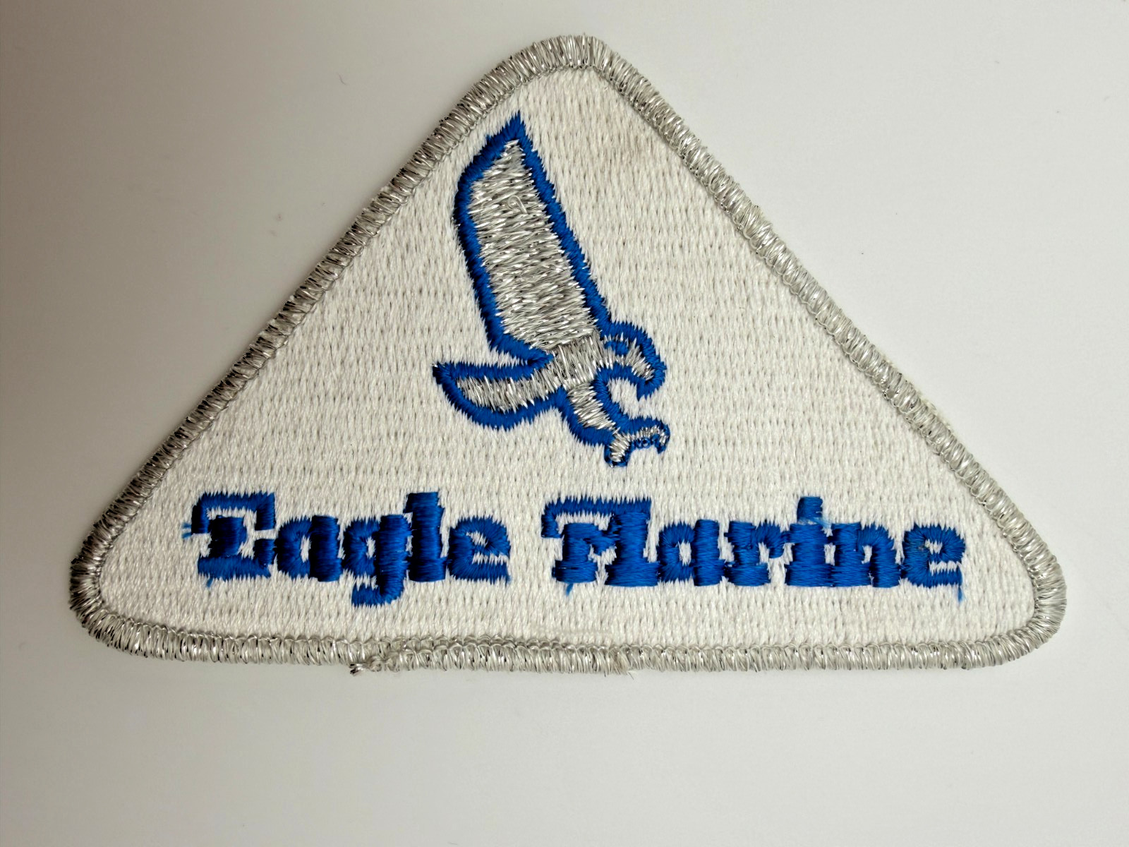 Eagle Marine Vintage Patch Boat Engine Logo White Blue Nautical Collectible 🔧