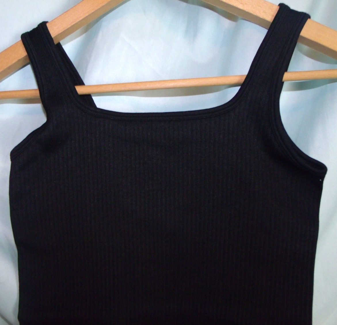 OQQ Women's 3 Pc Bodysuits Ribbed Sleeveless Square Neck Tank Blk/DkGray/Ivory S